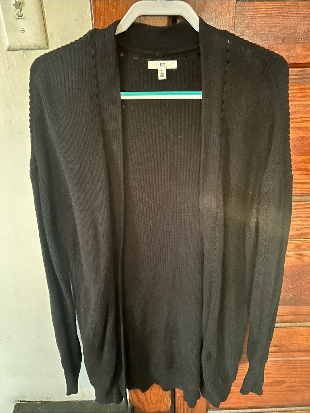 bp Black Open-Front Women's Cardigan